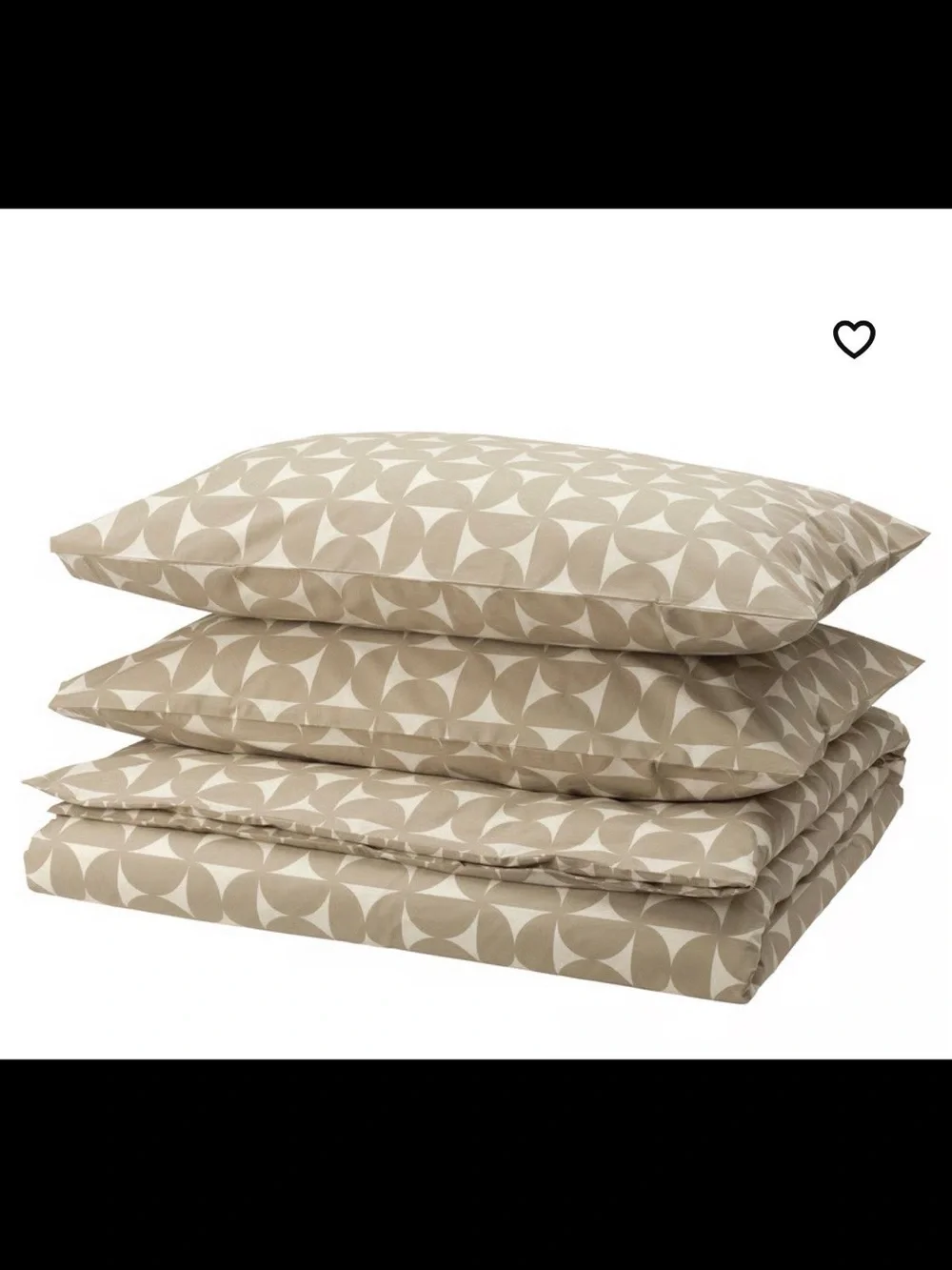 IKEA Queen duvet and 2 pillow cases Angsnejlika Bedding Taupe Patterned